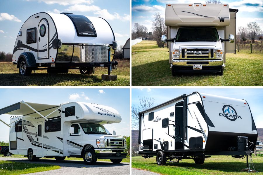 pictures of different rvs.